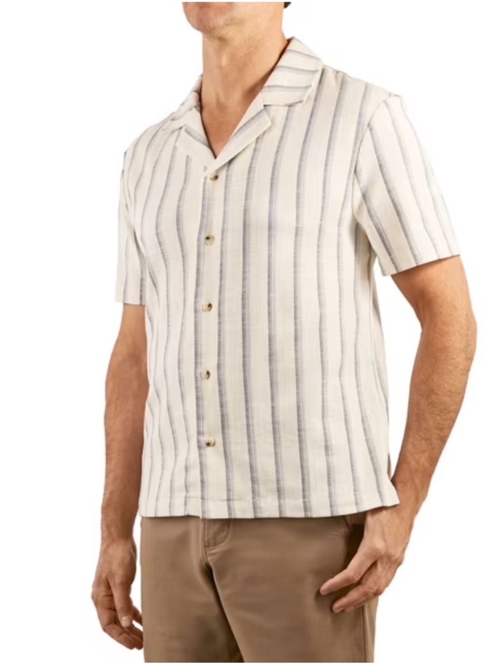 NWT! Men's Sperry Men's Camp Collar Striped Short Sleeve Button-Front Shirt XL